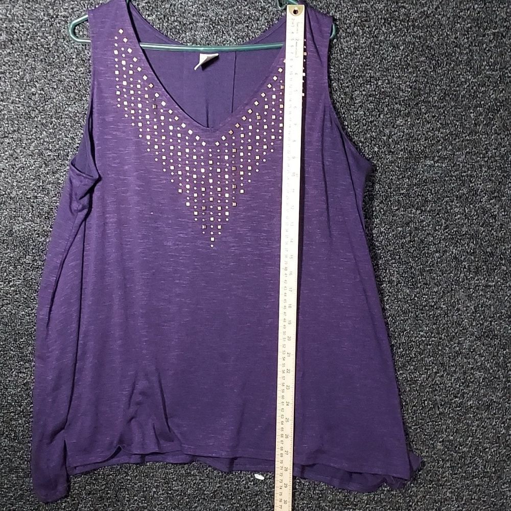 Faded Glory 2X (18W 20W) Purple Tank Top Shirt - Picture 5 of 13